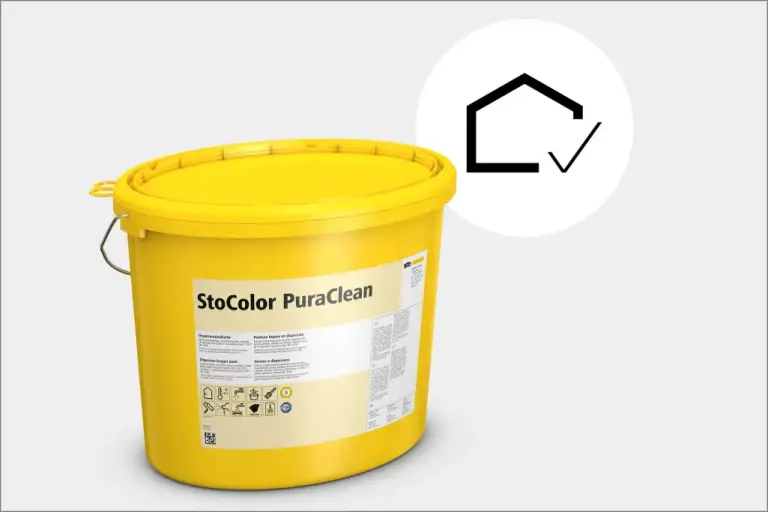 StoColor PuraClean pittura lavabile per interni, secchio Sto giallo con pittogramma di competenza “Funzione”