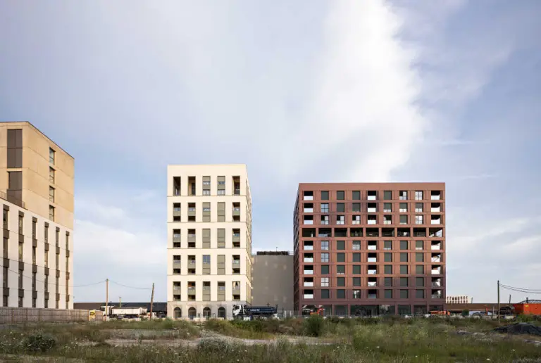 due palazzi in legno panoramica