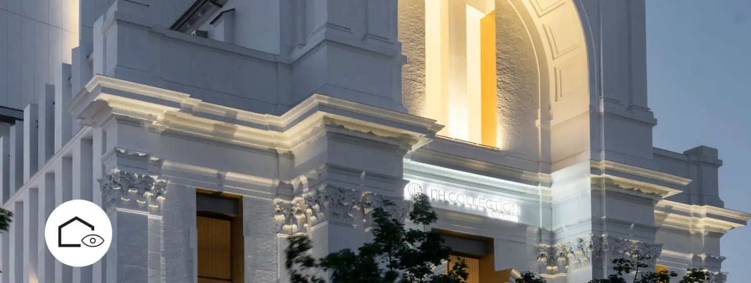 Facciata edificio hotel Milano, progettata con elementi architettonici StoDeco 