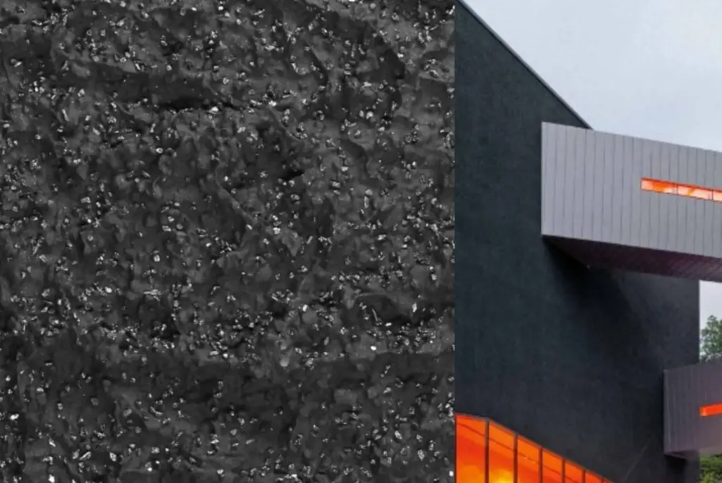 Effetto granulate totale su texture intonaco nera rough 10 StoSignature